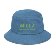 Load image into Gallery viewer, MILF ( Man I Love Frogs) Denim bucket hat
