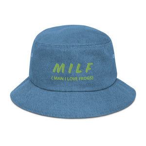 MILF ( Man I Love Frogs) Denim bucket hat