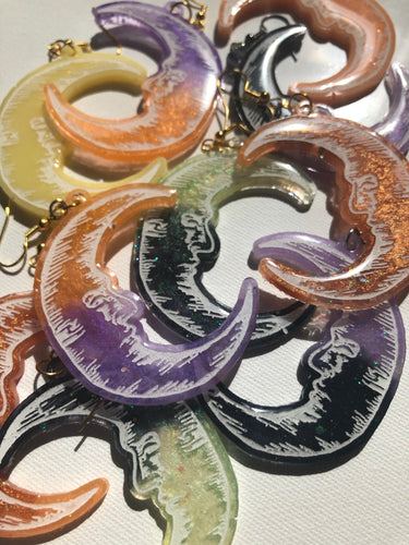 Spooky moon earrings