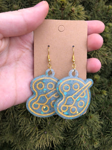 Paint palette earrings