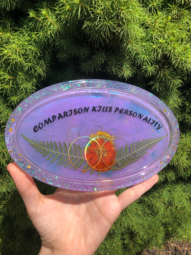 Purple comparison kills personality tray