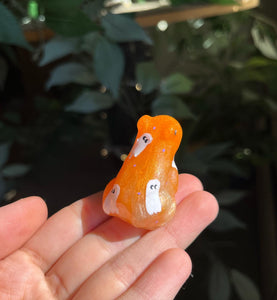 Orange spider & ghost painted frogs