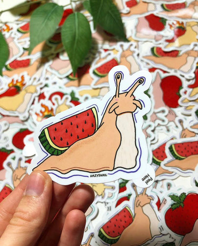 Watermelon snail sticker 3in
