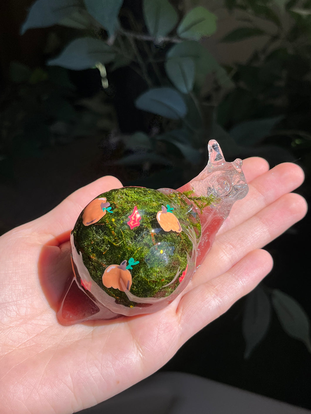Pumpkin painted snails