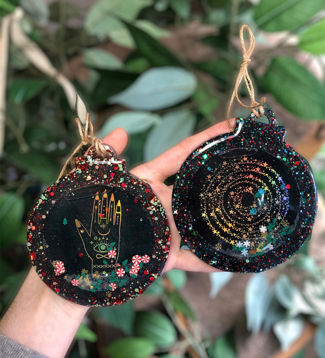 Celestrial shaker ornaments