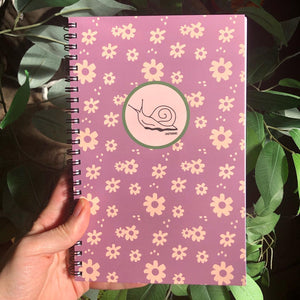 Floral snail notebook