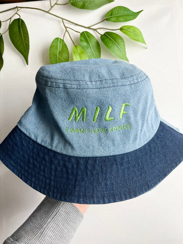 MILF ( Man I Love Frogs) Denim bucket hat