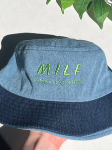 MILF ( Man I Love Frogs) Denim bucket hat