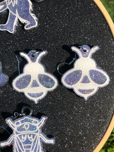 Purple holographic earrings