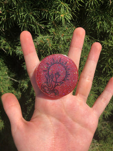 Red glittery snake phone grip