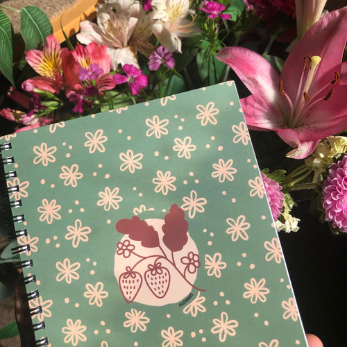 Strawberry floral notebook