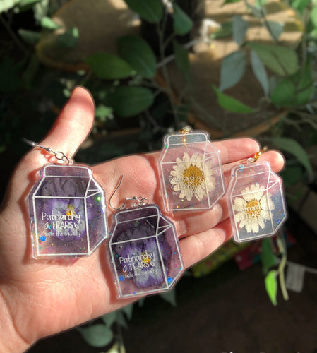 Floral patriarchy tear earrings