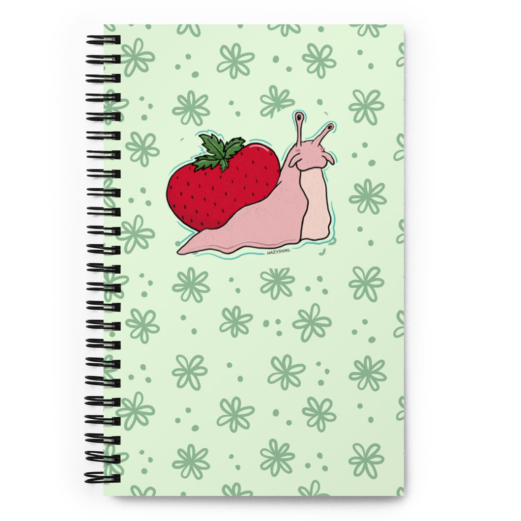 Strawberry snail spiral notebook